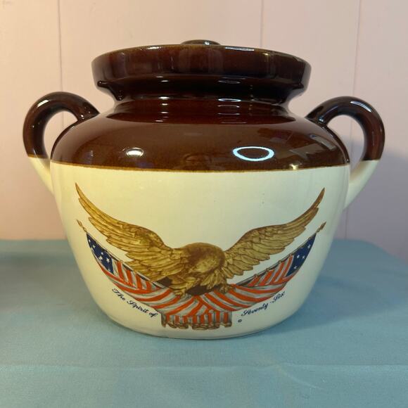 National Gallery of Art McCoy Pottery Spirit of 1776 Eagle Pitcher Canister Set - Picture 2 of 11